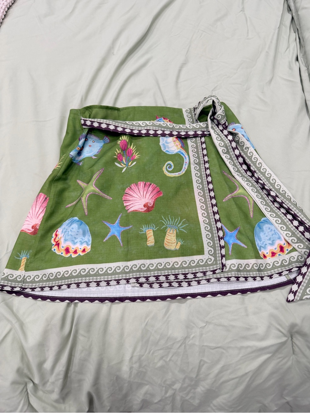 Women’s Green Seashell Wrap Skirt